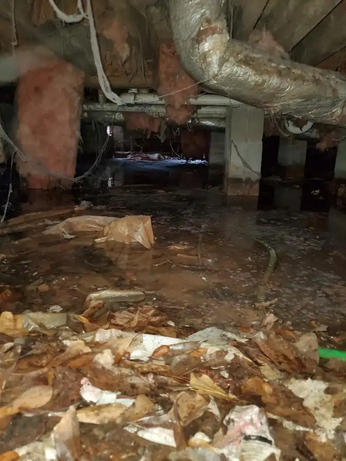 Crawl space flood assessment for Commercial Water Damage Restoration in Red Oak